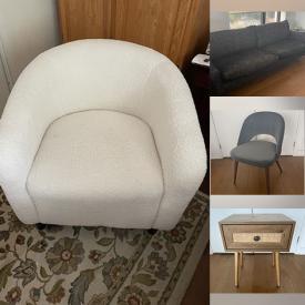 MaxSold Auction: This online auction features sectional sofa, platform bed, dressers, counter stools, dining chairs, nightstands, desk, table lamps, TV, kitchen trolley, drapes, planters, and more!